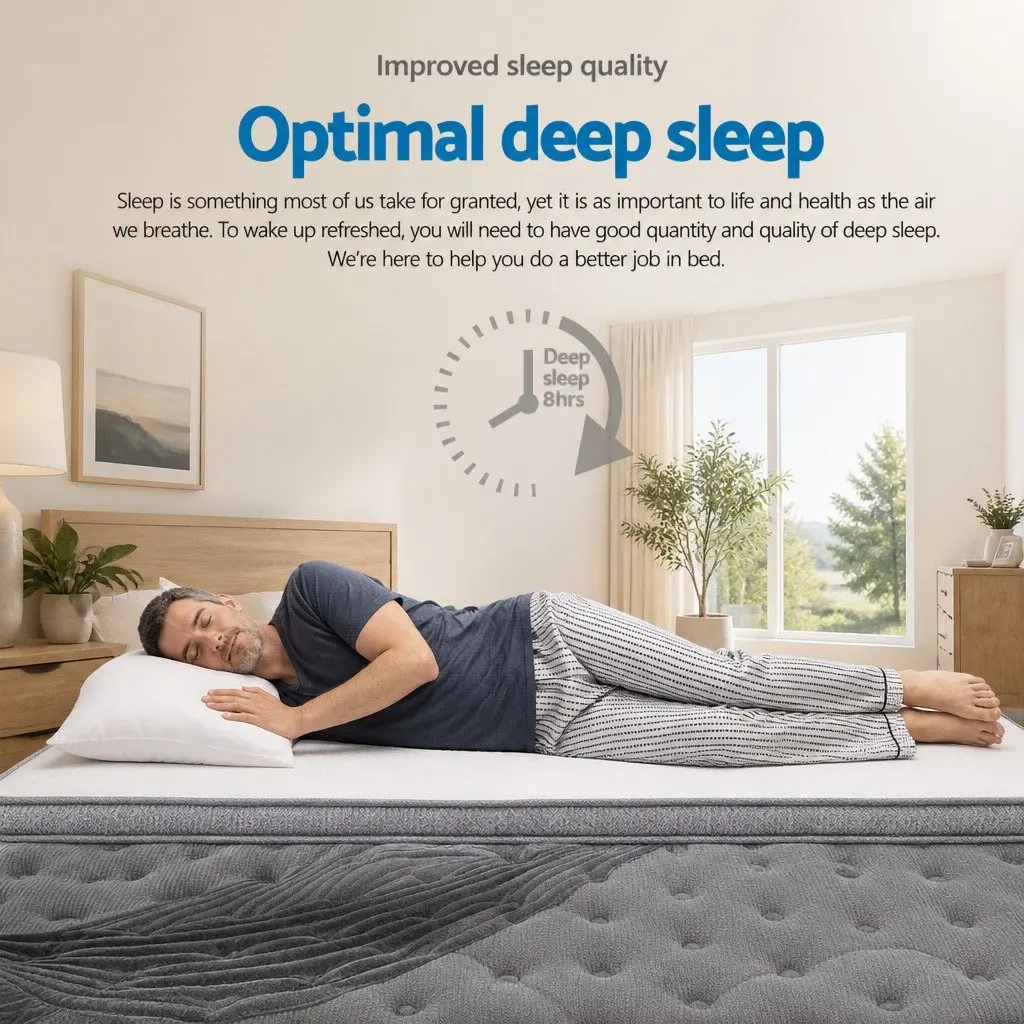 King Size Mattress Medium-Firm 34cm Bamboo Charcoal Pocket Spring Euro Top