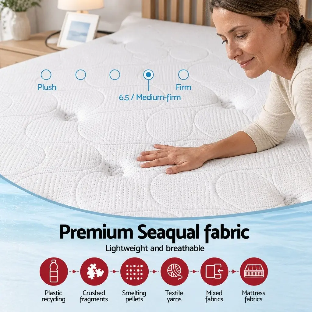 King Single Mattress Grey 30cm Euro Top Cooling Gel Memory Foam Pocket Spring