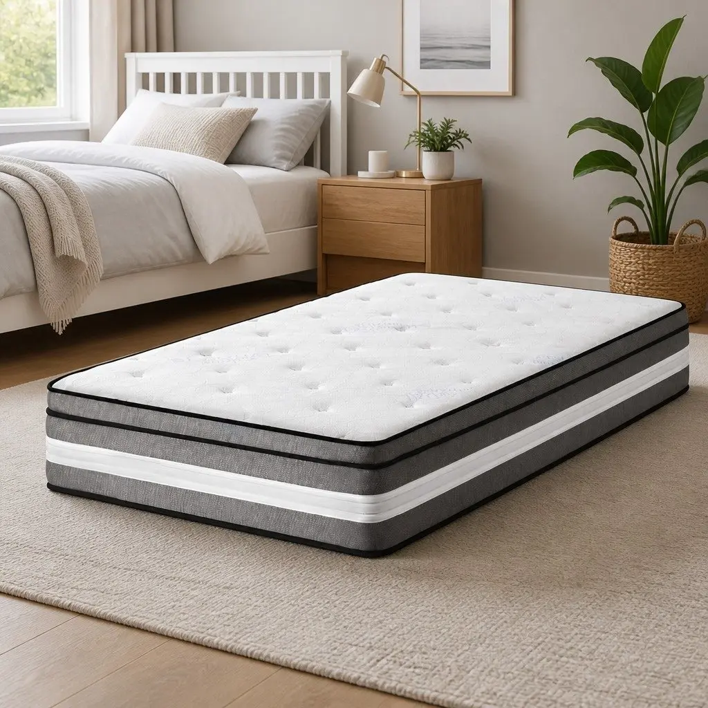 Single Mattress 30cm Gel Memory Foam Pocket Spring Euro Top Medium Firm Support
