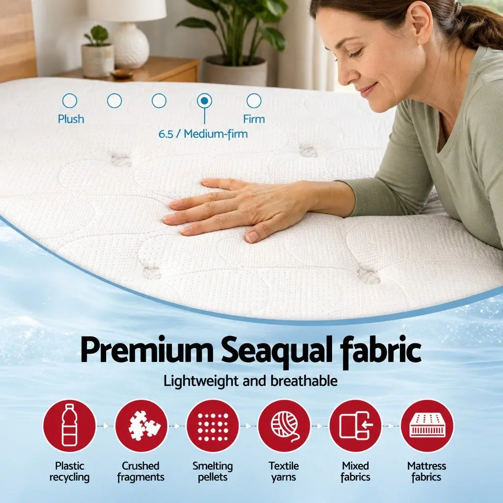 Single Mattress 30cm Gel Memory Foam Pocket Spring Euro Top Medium Firm Support