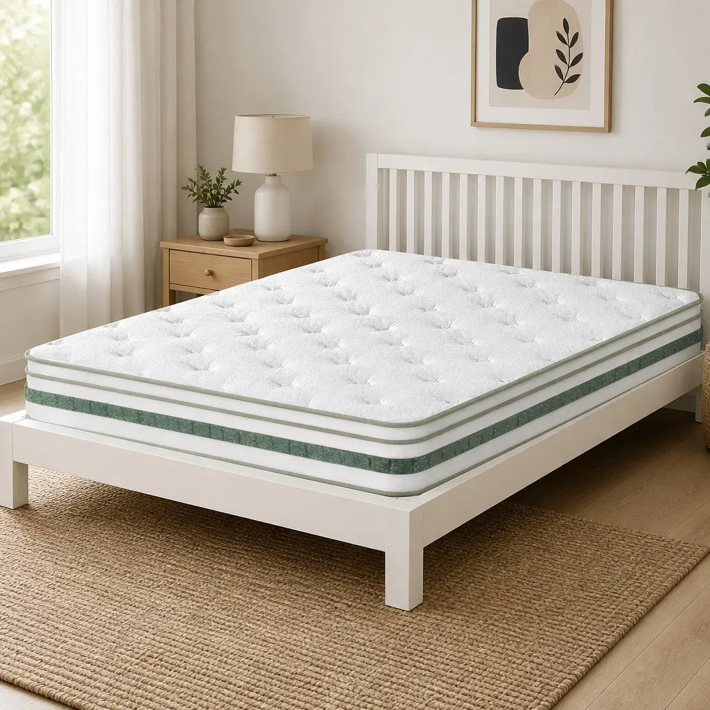 Double Mattress Euro Top 20cm Foam Pocket Spring Medium Firm Support