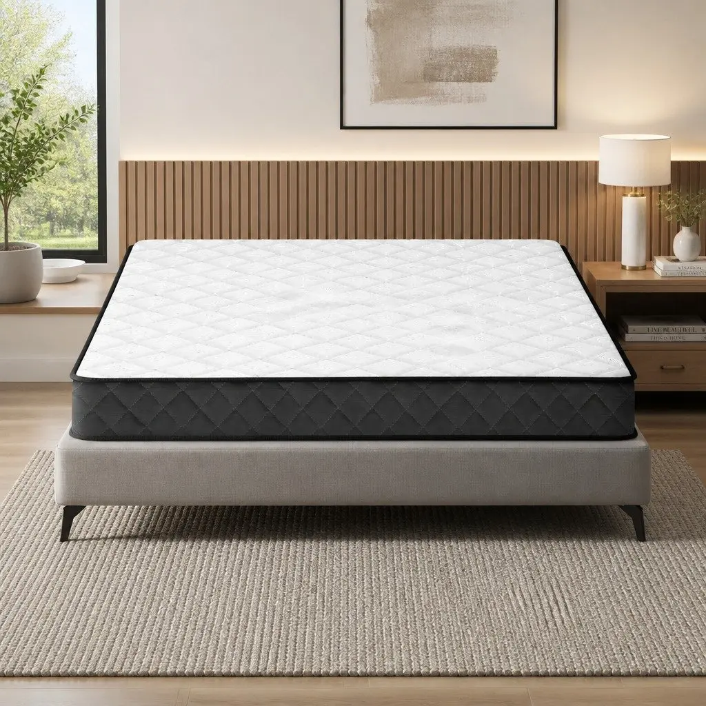 Double Mattress 16cm Bonnell Spring Firm Support Quilted Top Bed Sleep