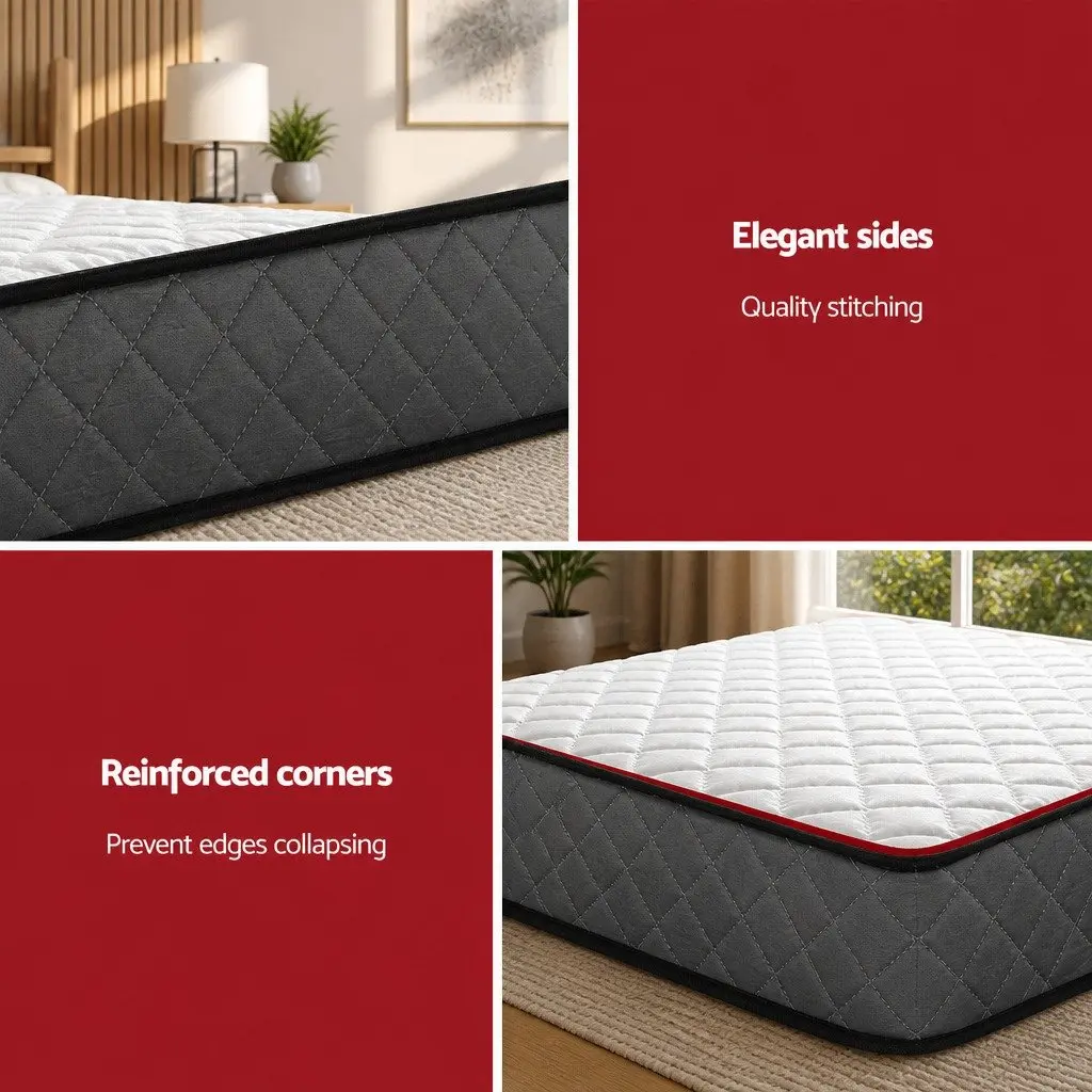 Double Mattress 16cm Bonnell Spring Firm Support Quilted Top Bed Sleep
