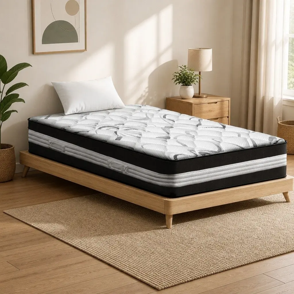King Single Mattress 30cm Medium Firm Pocket Spring Support Breathable