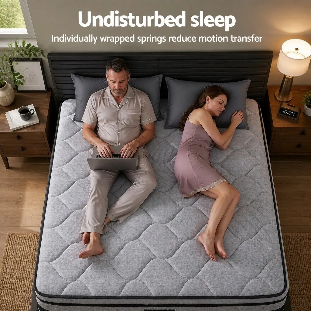 King Size Hybrid Mattress Euro Top 34cm Medium Firm Support