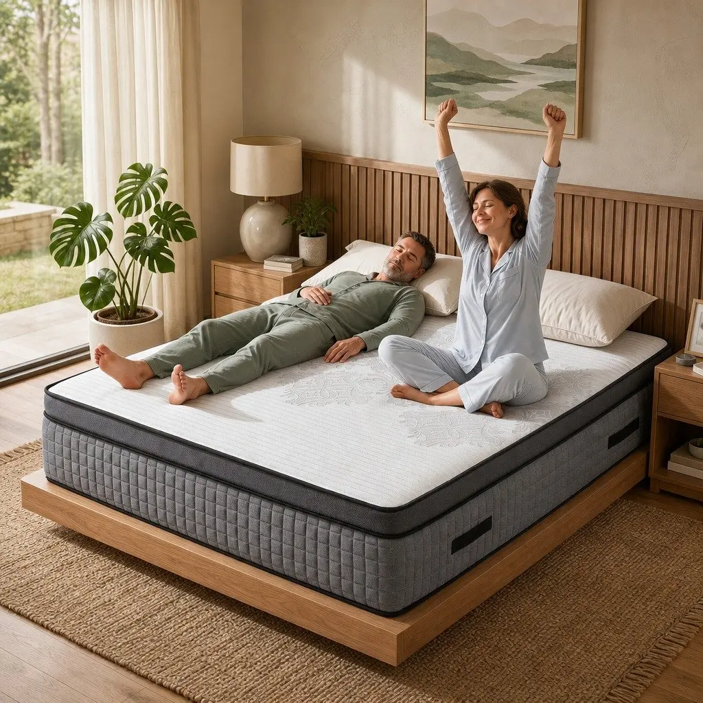 King Size Mattress Dual-Zone Flippable 37cm Adjustable Firmness Cooling Gel