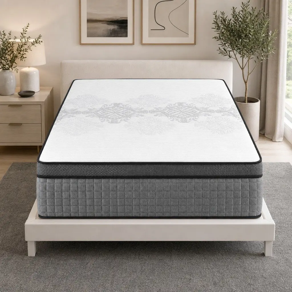 King Size Mattress Dual-Zone Flippable 37cm Adjustable Firmness Cooling Gel