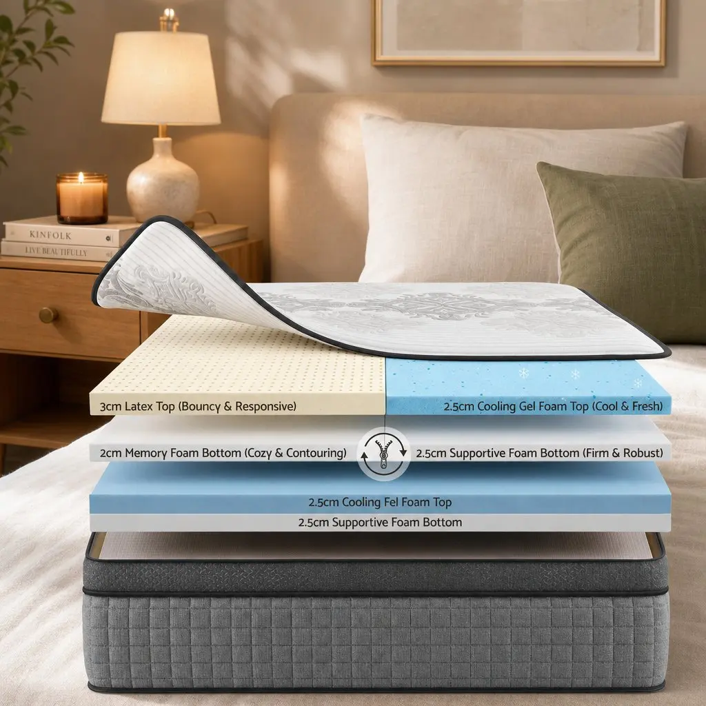 King Size Mattress Dual-Zone Flippable 37cm Adjustable Firmness Cooling Gel