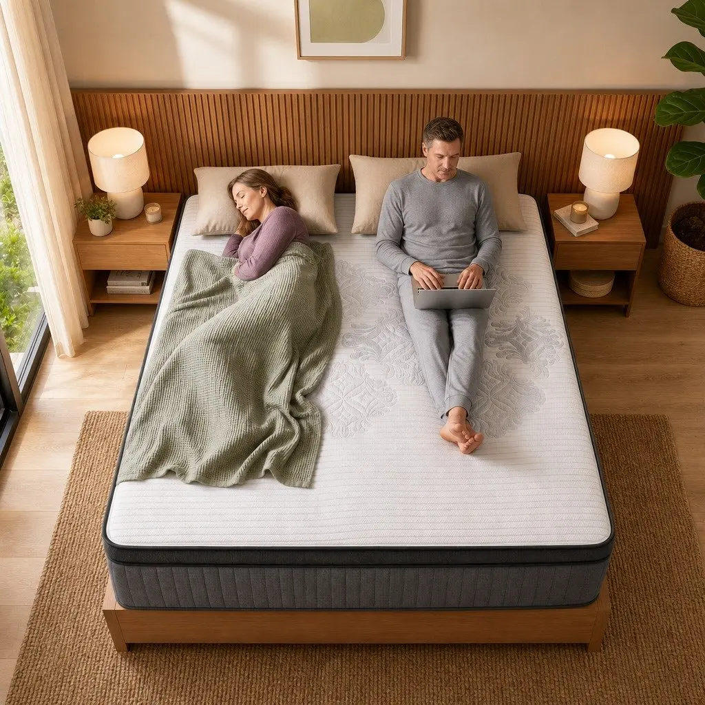 King Size Mattress Dual-Zone Flippable 37cm Adjustable Firmness Cooling Gel