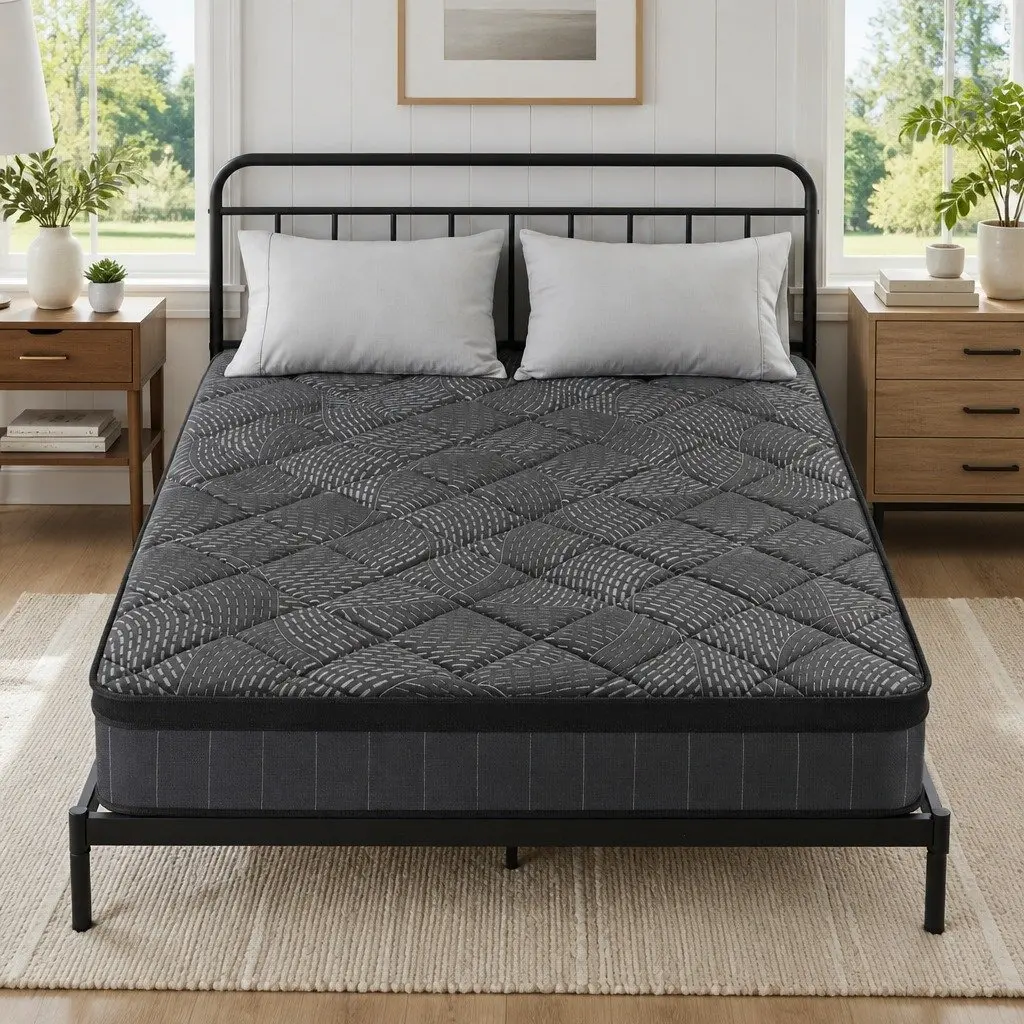 Queen Mattress Pocket Spring Latex Euro Top 25cm Medium Firm Support