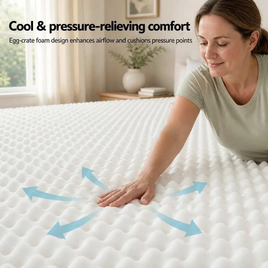 King Size Mattress Medium-Firm 20cm Egg-Crate Foam Pocket Spring Tight Top