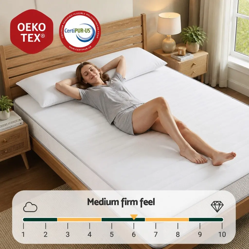 King Size Mattress Medium-Firm 20cm Egg-Crate Foam Pocket Spring Tight Top