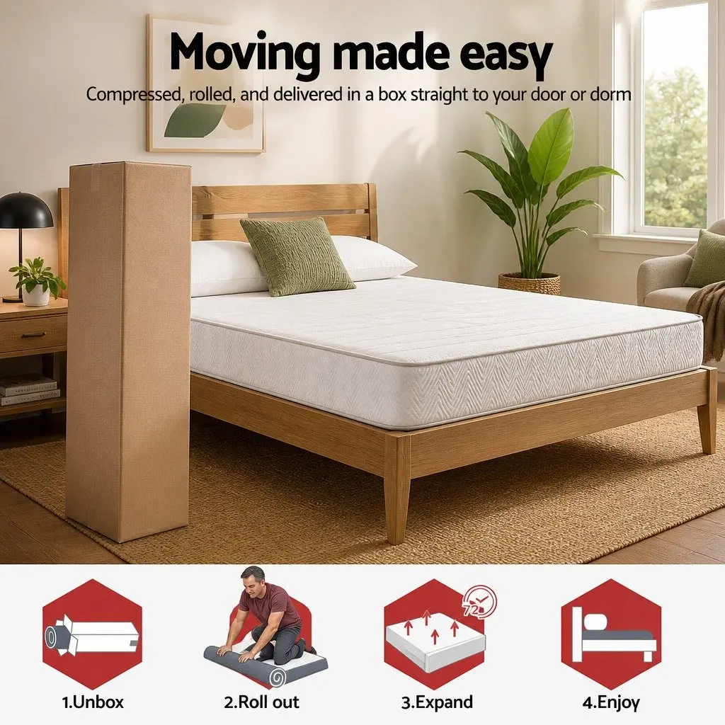 King Size Mattress Medium-Firm 20cm Egg-Crate Foam Pocket Spring Tight Top
