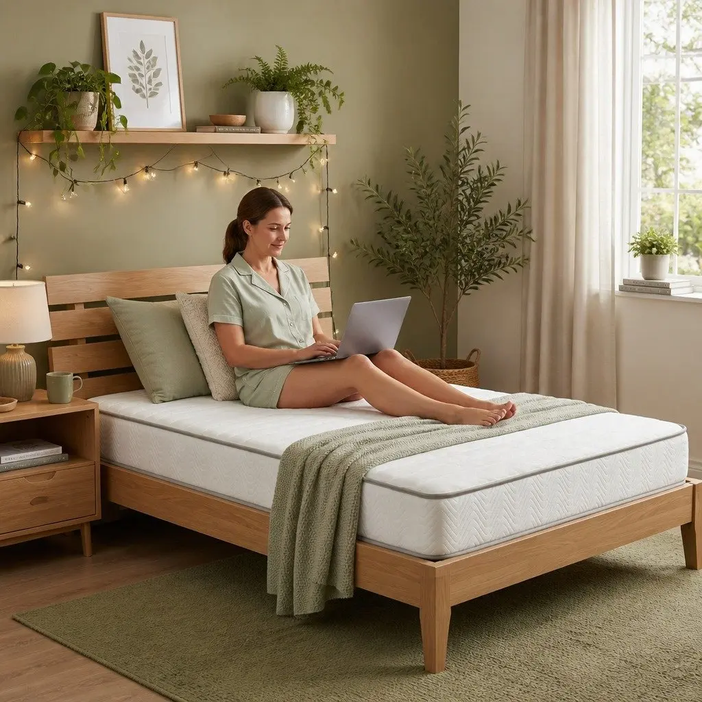 Single Mattress Medium Firm 90cm x 190cm Pocket Spring Egg-Crate Foam White Tight Top