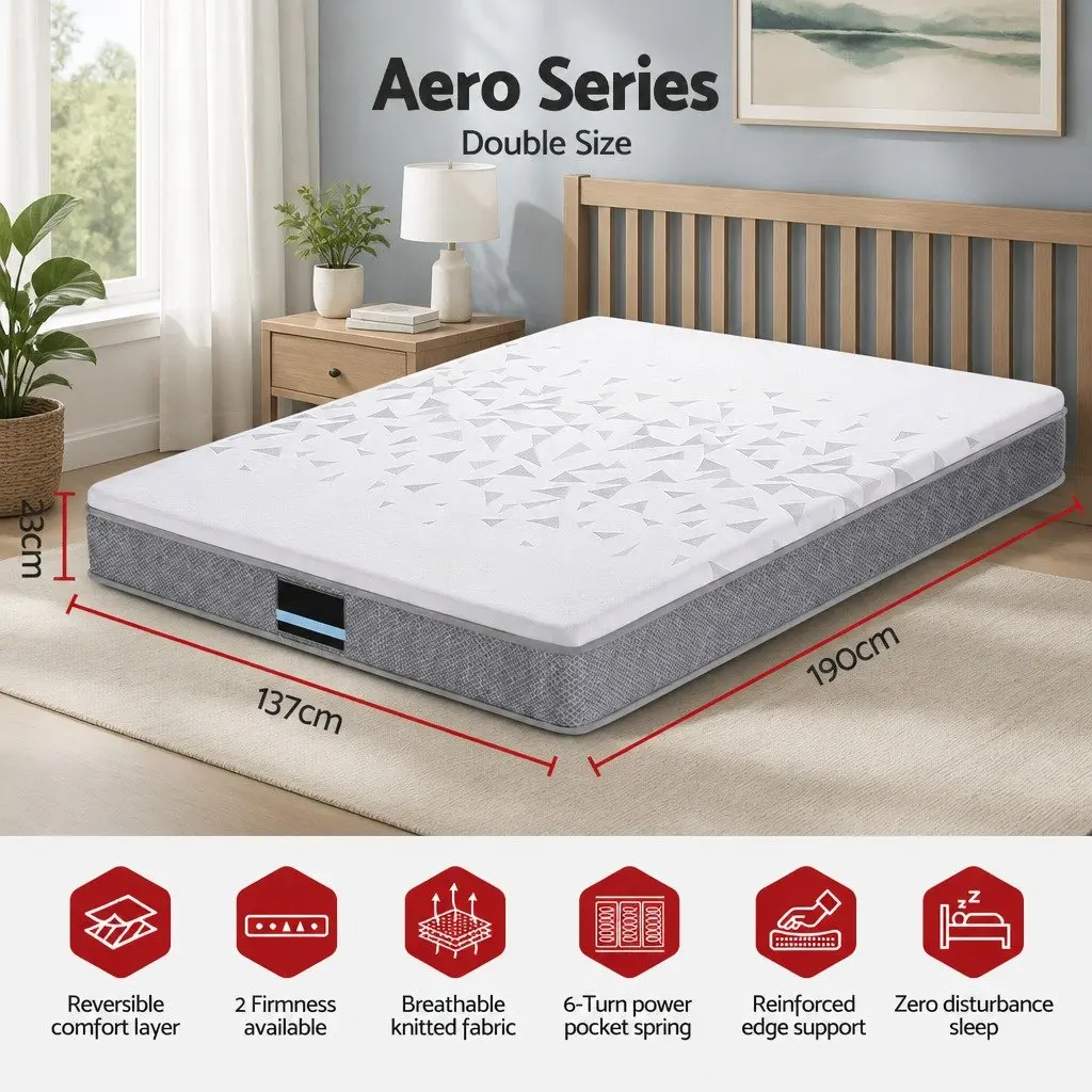 Double Mattress Reversible Foam 23cm Adjustable Firmness Medium