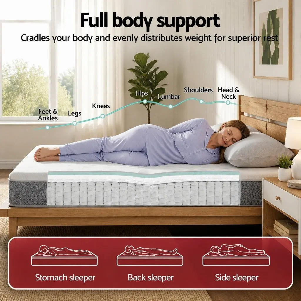 Queen Mattress Reversible Foam Dual Firmness Pocket Spring 23cm