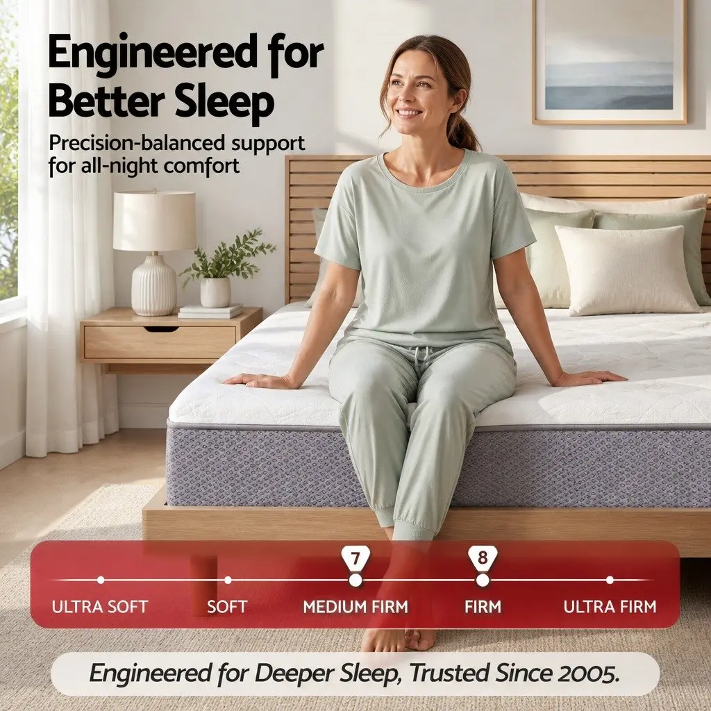 Single Mattress Reversible Foam 23cm Pocket Spring Medium Firm Support