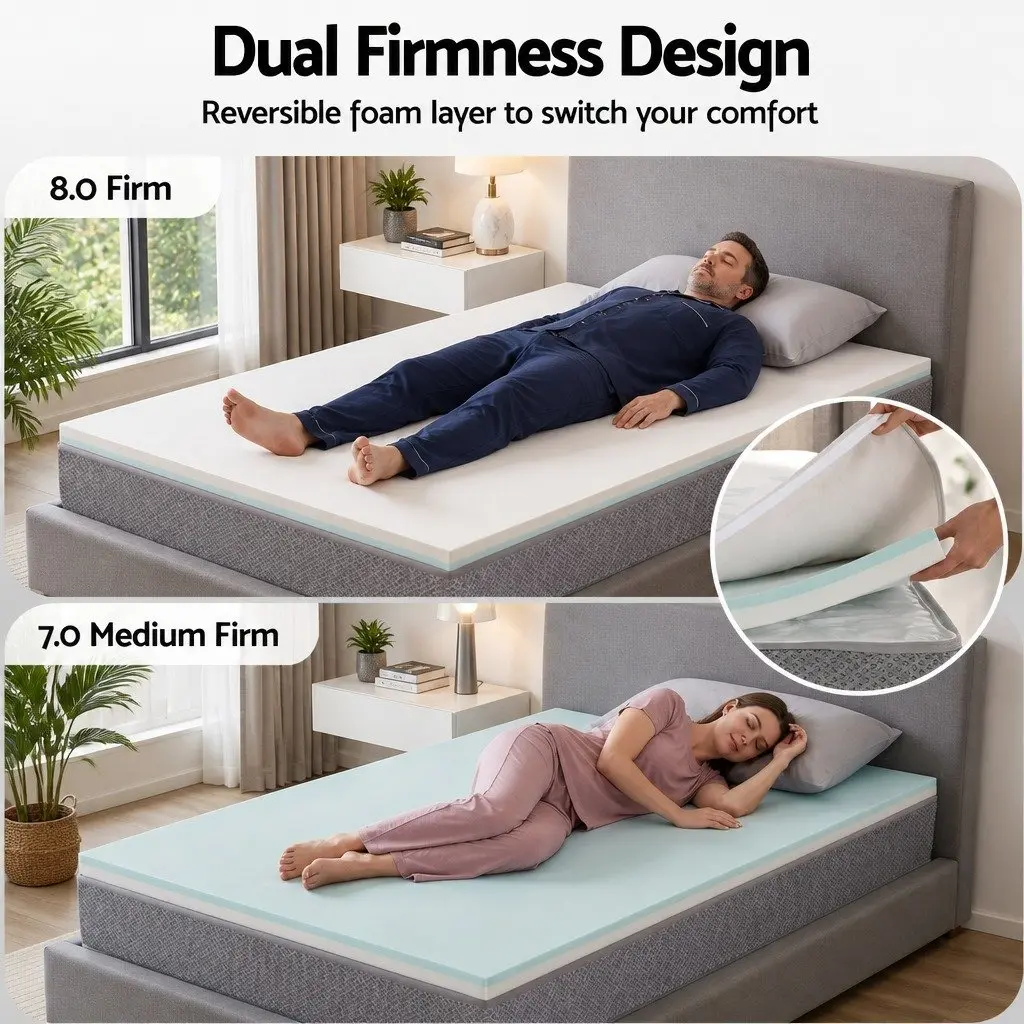 Single Mattress Reversible Foam 23cm Pocket Spring Medium Firm Support