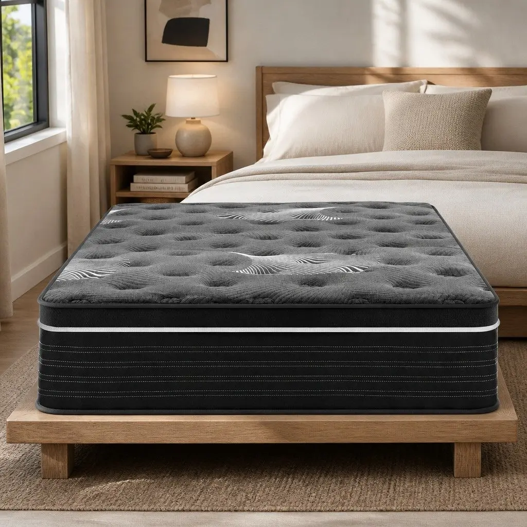 King Single Mattress Graphene Memory Foam 35cm Euro Top Medium Firm