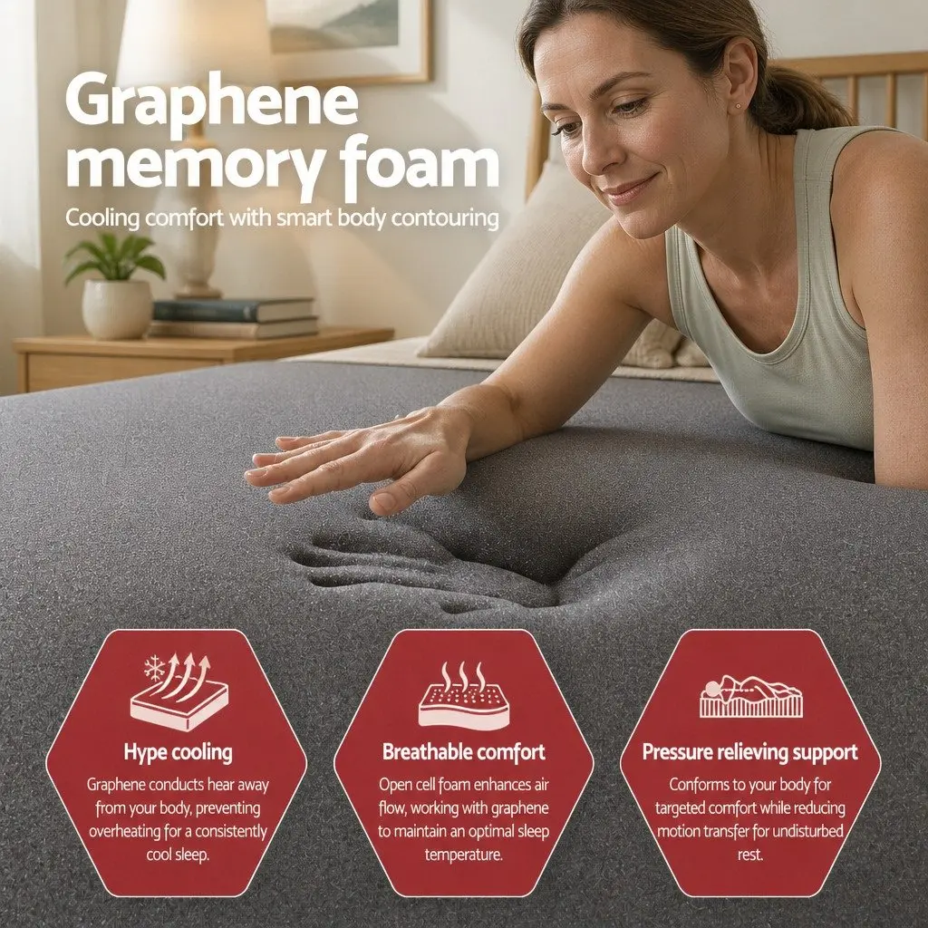 Queen Mattress 35cm Euro Top Medium Firm Pocket Spring Cooling Memory Foam Bed
