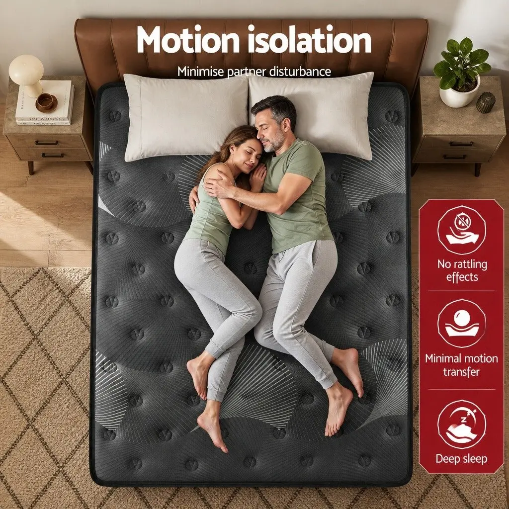 Queen Mattress 35cm Euro Top Medium Firm Pocket Spring Cooling Memory Foam Bed