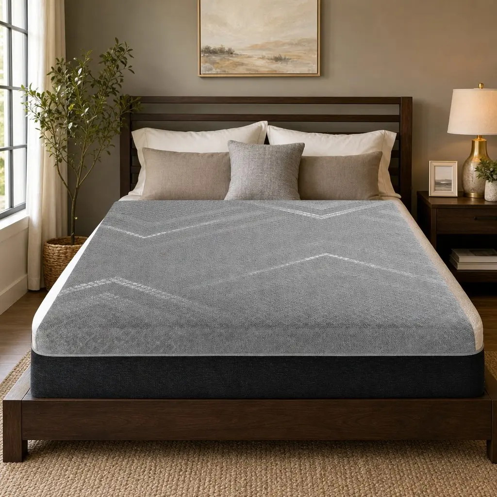 Double Mattress Grey Breathable 26cm Firm Pocket Spring Dual Edge Support
