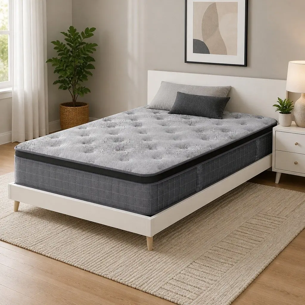King Single Mattress 26cm Latex Foam Euro Top Medium Firm Pocket Spring Support