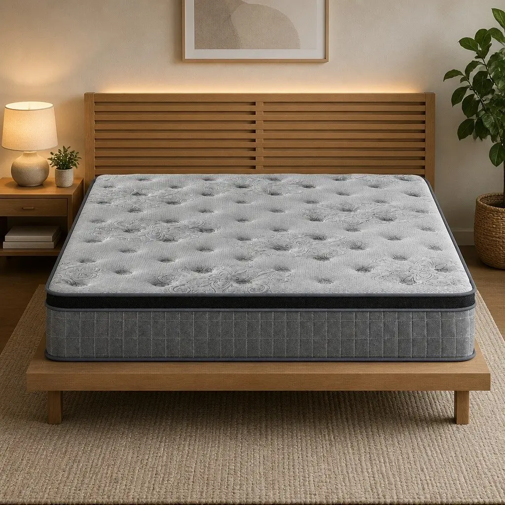 Double Mattress 26cm Euro Top Latex Foam Medium Firm Pocket Spring Bed