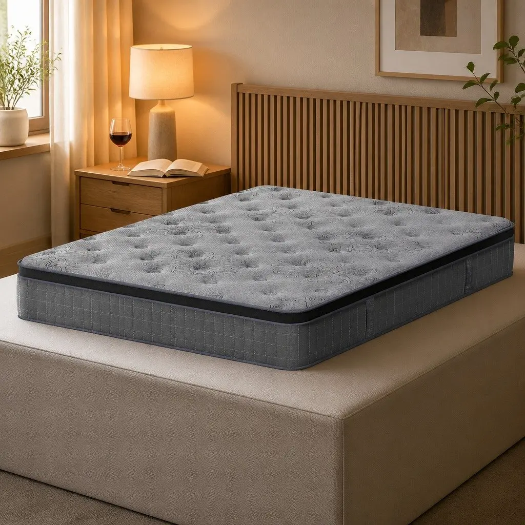 King Size Mattress Euro Top 26cm Natural Latex Foam Medium-Firm Pocket Spring Bed
