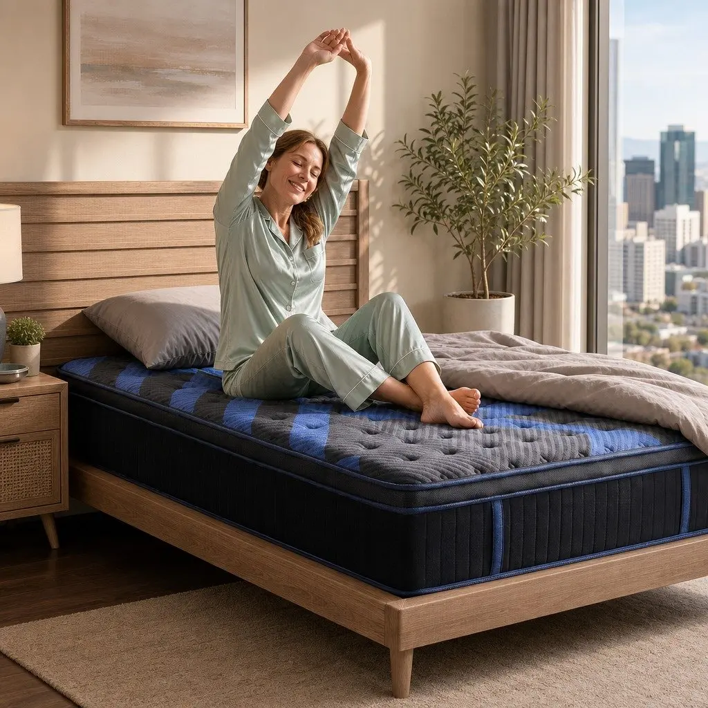 King Single Hybrid Mattress Cooling Gel Memory Foam Pocket Spring Support 34cm
