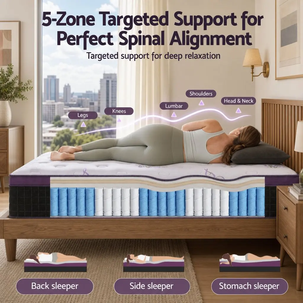 King Single Mattress Firm Euro Top Pocket Spring Edge Support 35cm Thick