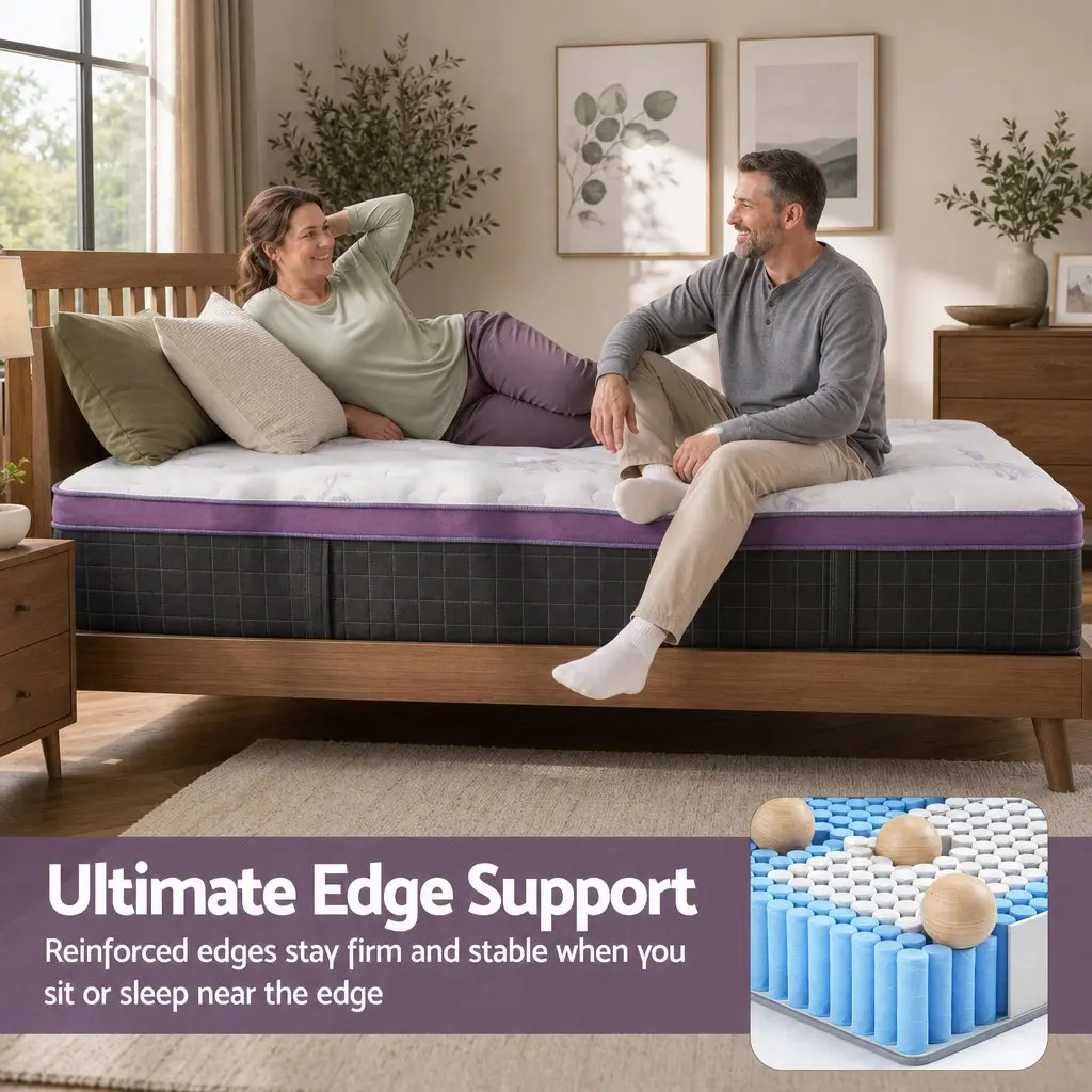 King Single Mattress Firm Euro Top Pocket Spring Edge Support 35cm Thick