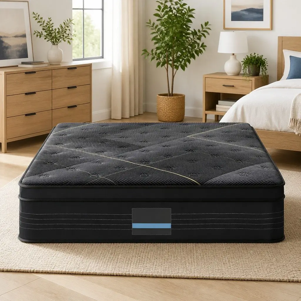 King Size Mattress Hybrid Pocket Spring Bamboo Charcoal Foam 35cm Euro Top