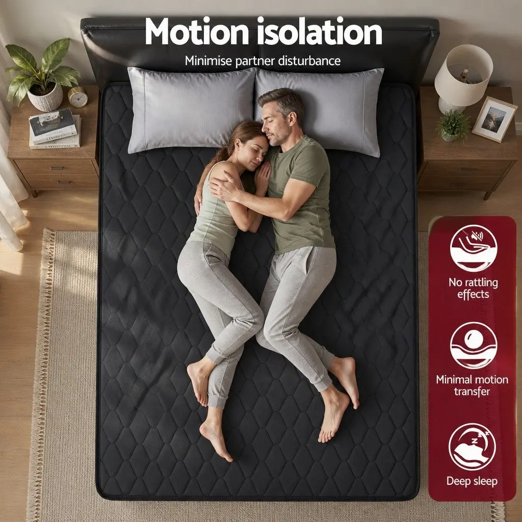 King Size Mattress 34cm Euro Top 5-Zone Pocket Spring Medium Firm Black Bed