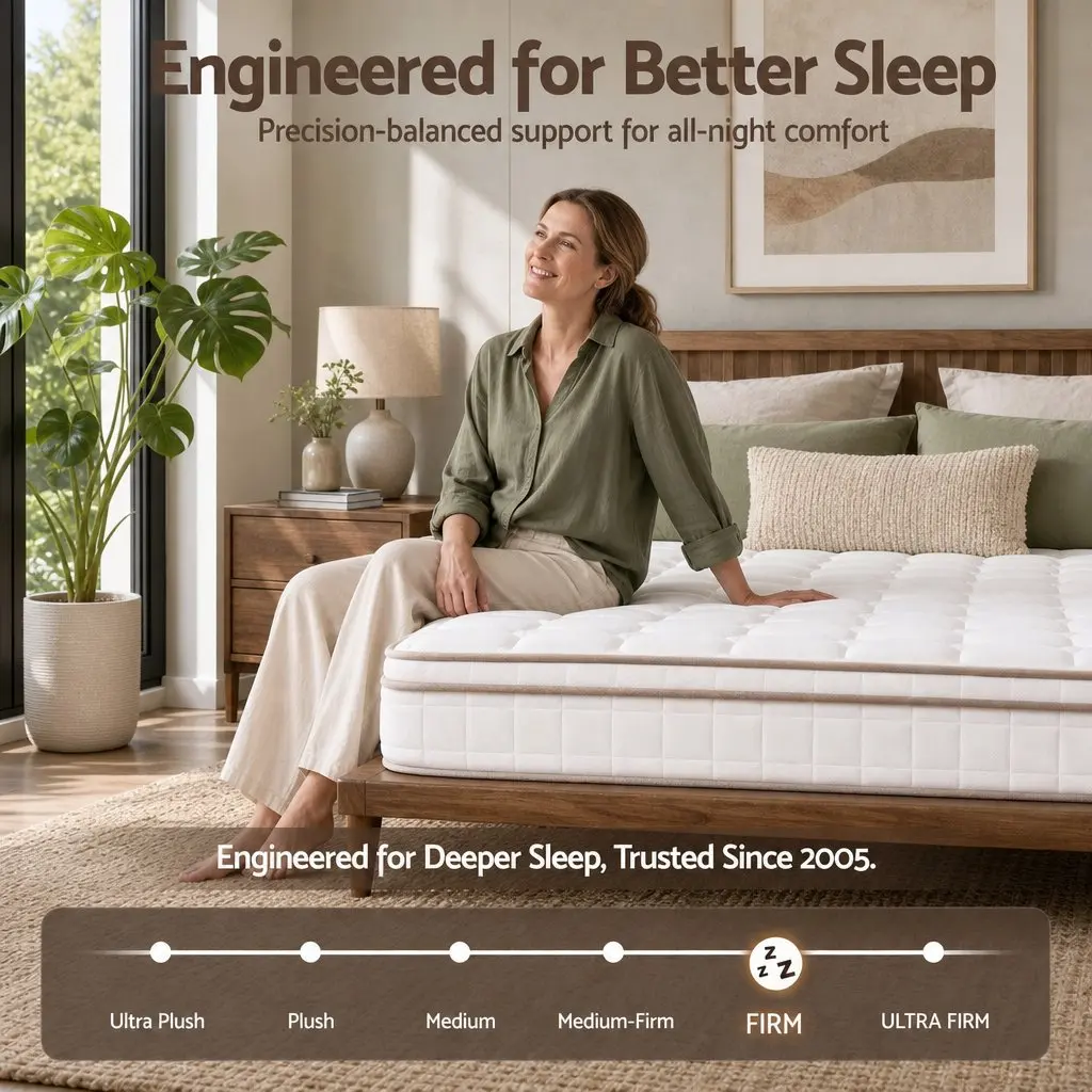 Double Mattress Firm Pocket Spring 20cm Breathable Support