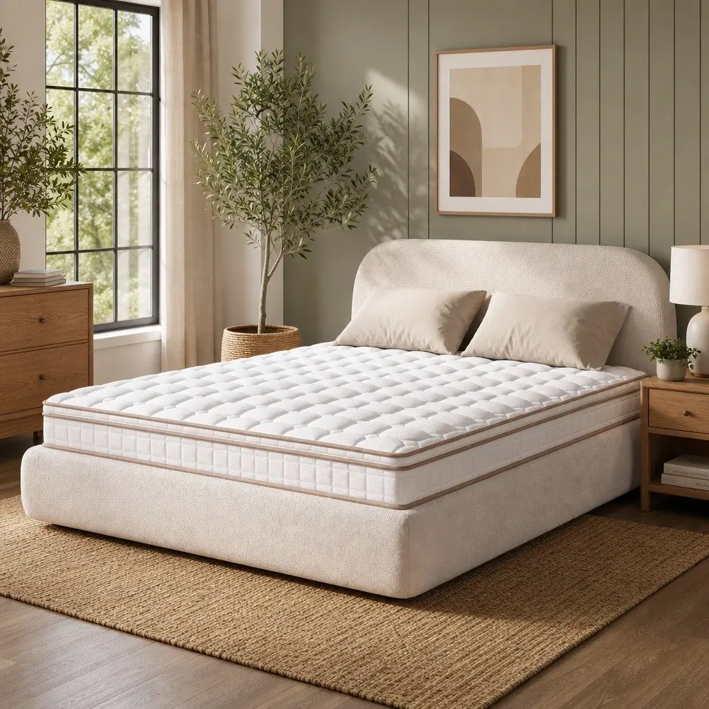 King Size Mattress Firm 20cm Pocket Spring White Bedroom Guest Room