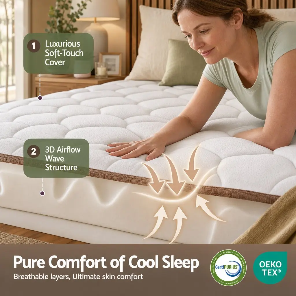 King Size Mattress Firm 20cm Pocket Spring White Bedroom Guest Room