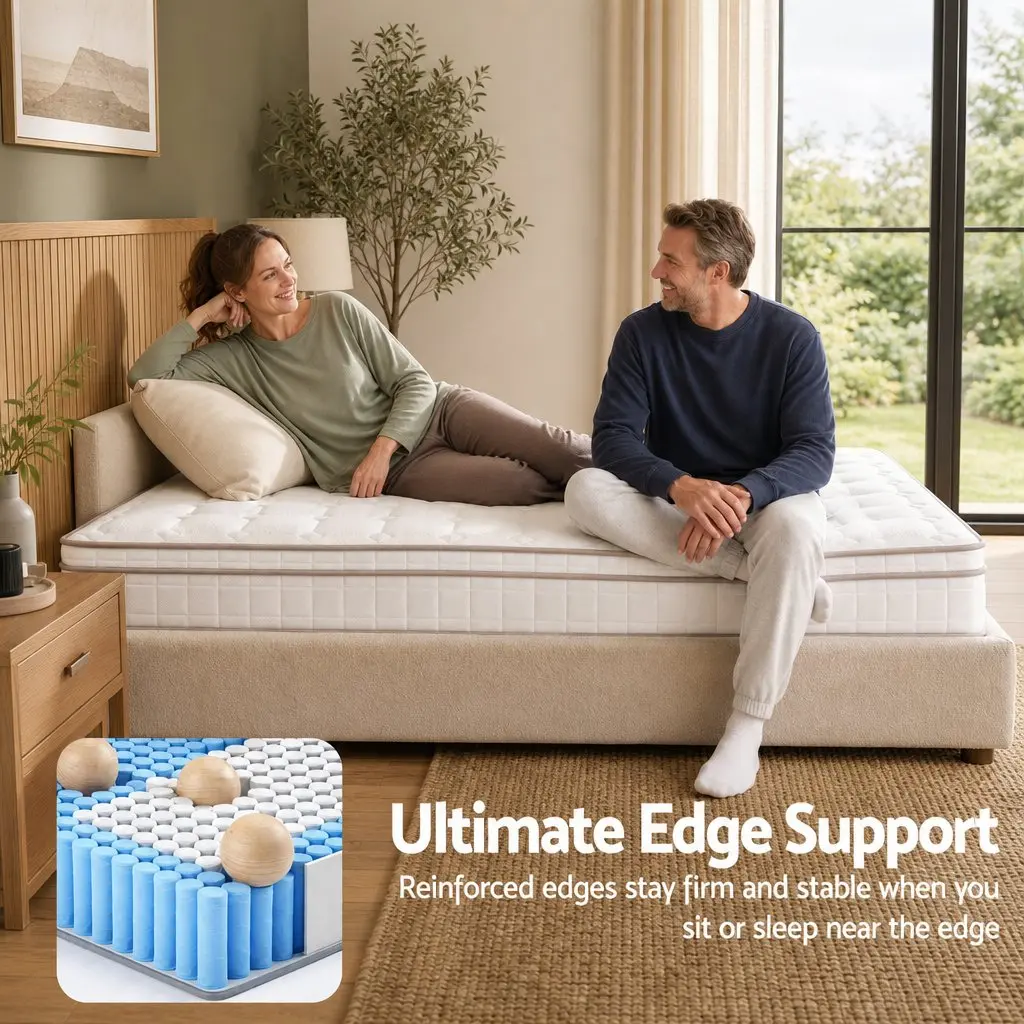 King Size Mattress Firm 20cm Pocket Spring White Bedroom Guest Room