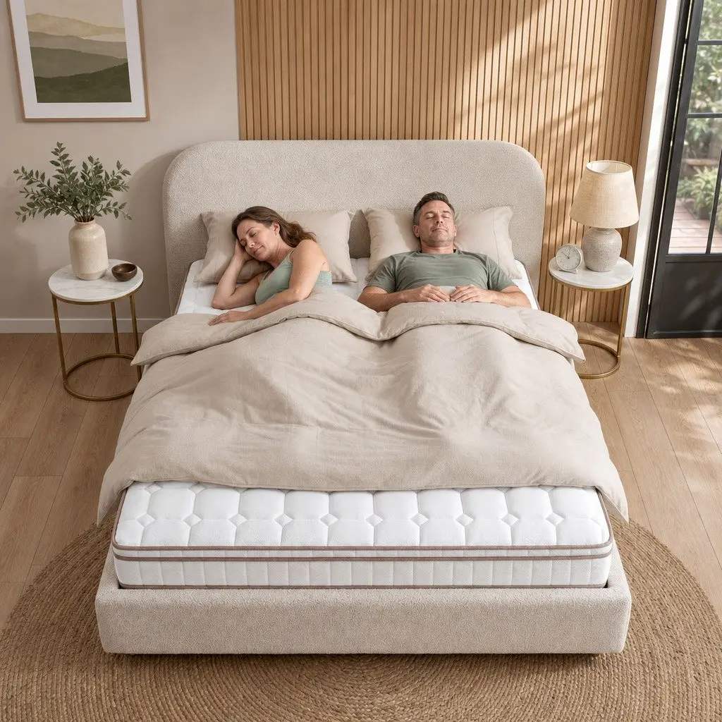 Queen Mattress Firm 20cm Pocket Spring Breathable White Sleep Support
