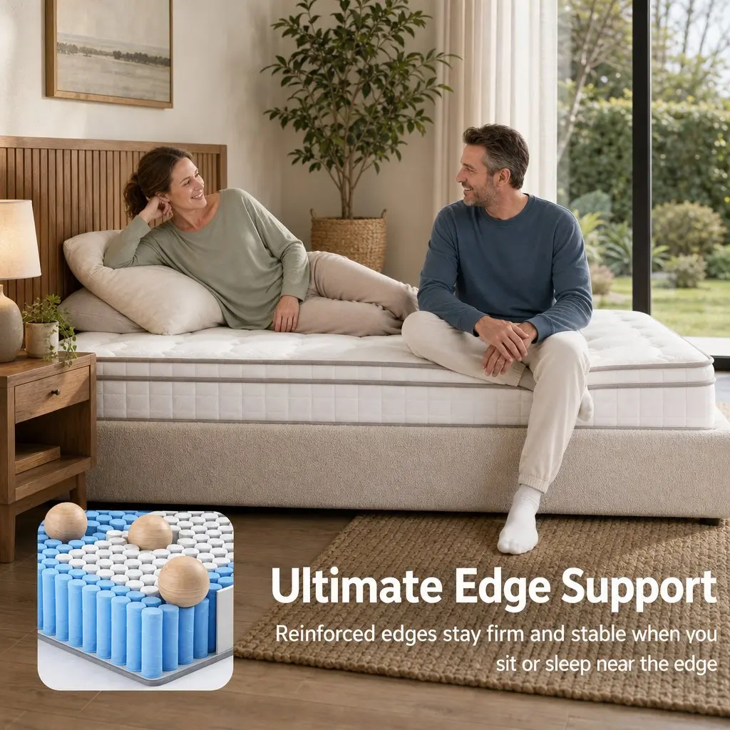 Queen Mattress Firm 20cm Pocket Spring Breathable White Sleep Support