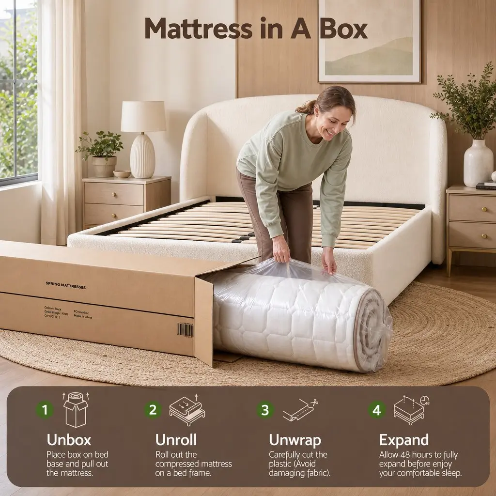 Queen Mattress Firm 20cm Pocket Spring Breathable White Sleep Support