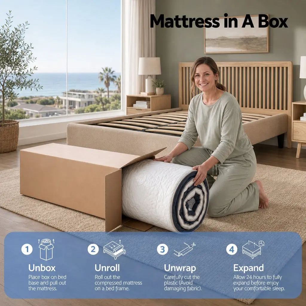 King Single Mattress 35cm Firm Copper Memory Foam 7-Zone Pocket Spring Edge