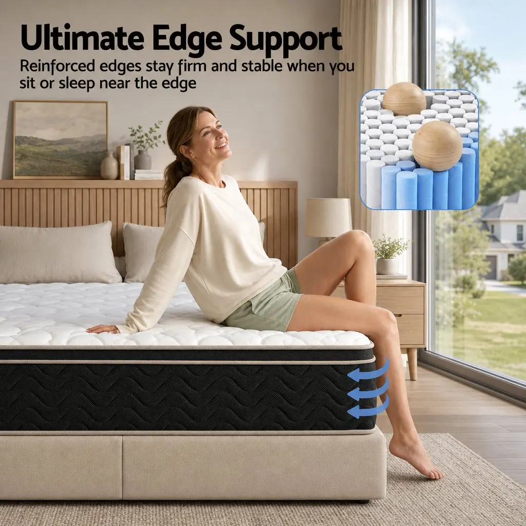 King Size Mattress Firm Copper Infused Memory Foam 35cm Pocket Spring Euro Top