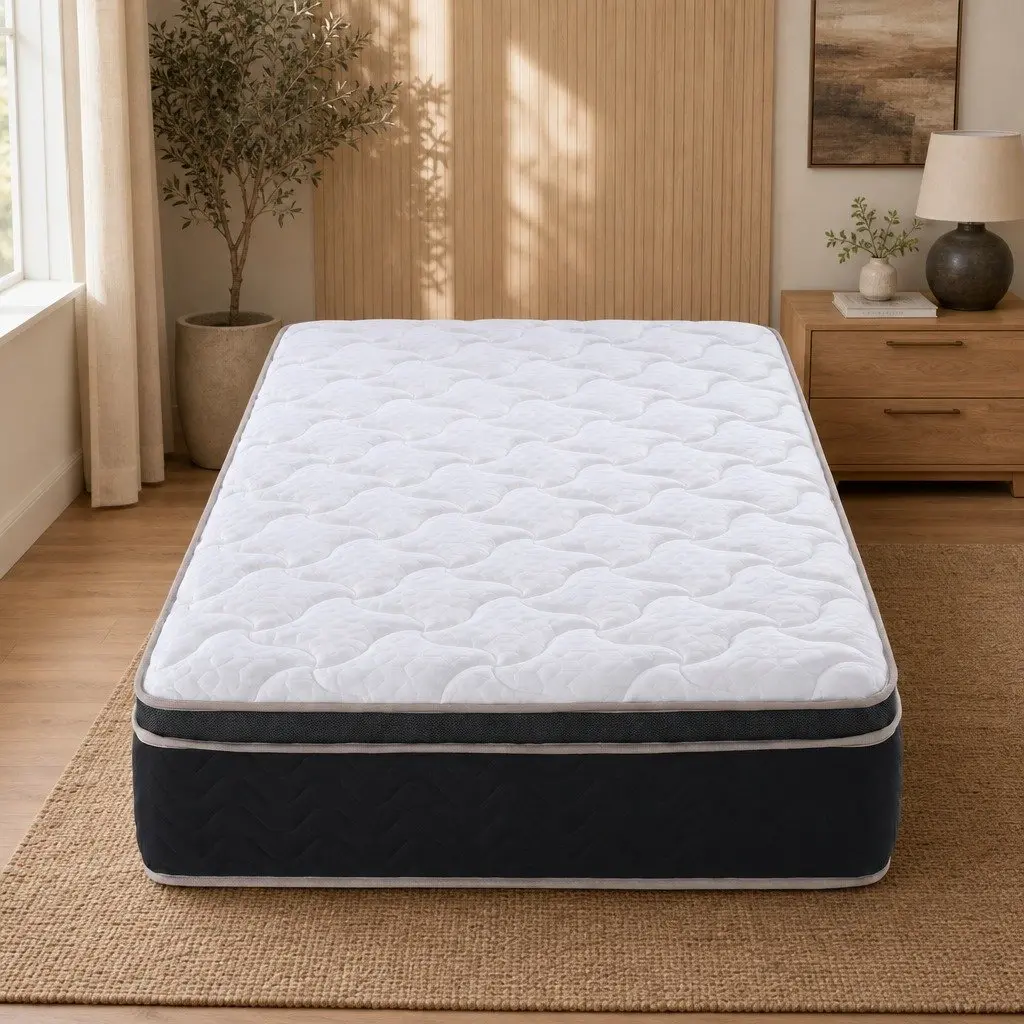 Single Mattress Firm 35cm Pocket Spring Euro Top Memory Foam Edge Support
