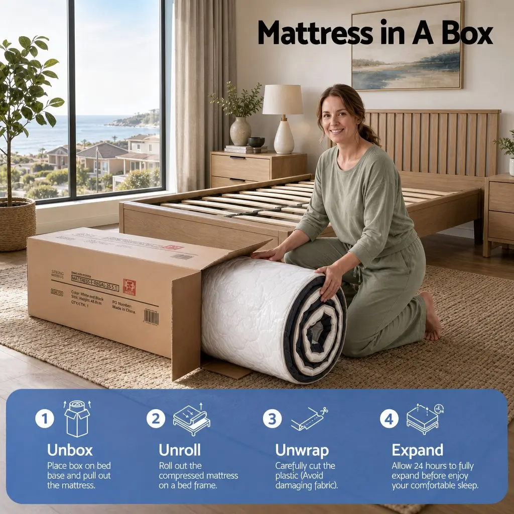 Single Mattress Firm 35cm Pocket Spring Euro Top Memory Foam Edge Support