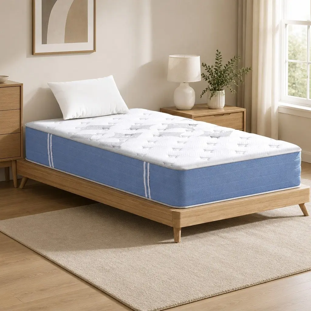 King Single Mattress Euro Top Bamboo Fibre 25cm Medium Firm Pocket Spring Support