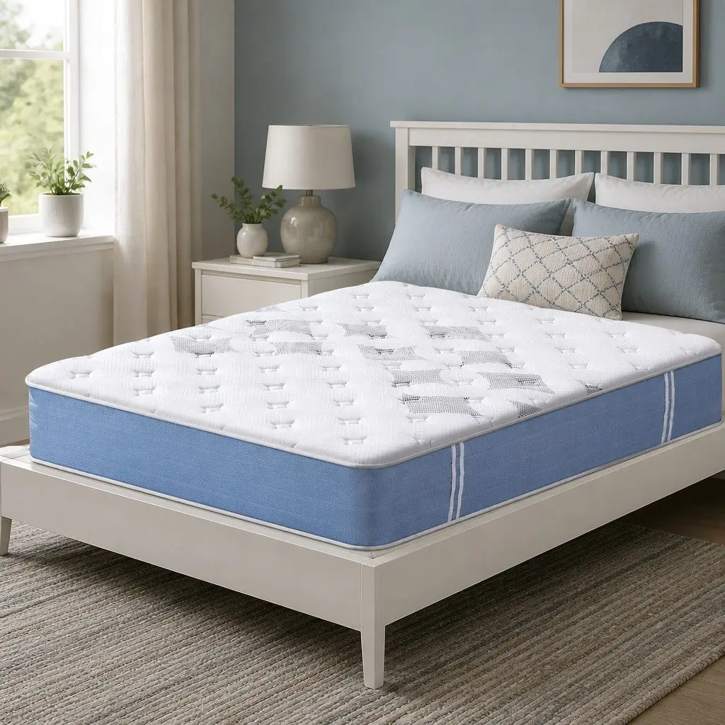 Double Mattress Euro Top 25cm Pocket Spring Medium Firm Breathable Bamboo Fibre