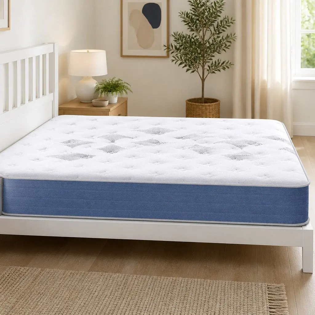 Double Mattress Euro Top 25cm Pocket Spring Medium Firm Breathable Bamboo Fibre