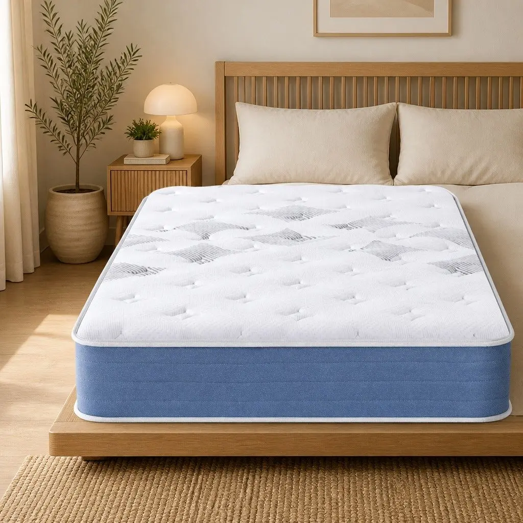 25cm Single Mattress Pocket Spring Euro Top Medium Firm Breathable Bamboo Fibre