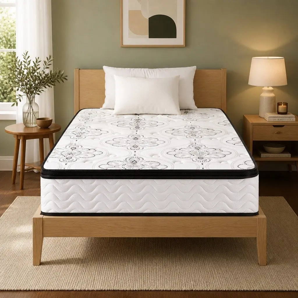 King Single Mattress Pocket Spring Euro Top 30cm Medium Firm Foam Breathable